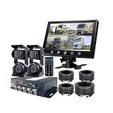 RYWRLQRA LKW Auto Fahrzeug DVR Video Recorder Box 9 'Monitor AHD 1080 P Seite Rückansicht Kameras 3X 5 m + 1x 15 m 12-24 v for Bus LKW