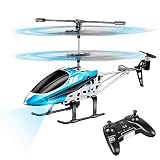 VATOS Hubschrauber Ferngesteuert RC Helikopter Spielzeug Drinnen Ferngesteuert Mini Helikopter Flugzeug Geschenk Kinder YD-927 3 Kanal 2.4 GHz LED Gy