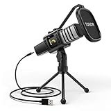 TONOR USB Kondensator Mikrofon, Nierencharakteristik Computer Mikrofon, Popfilter, für Konferenz, Streaming, Podcasting, Gaming, Twitch, für Laptop, Desktop PC, mit Desktop-Ständer, TC30