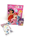 Disney Princess Super Jumbo Mal- und Aktivitätsbuch-Set mit 400 Seiten, mit 16 Prinzessinnen-Wachsmalstiften und 4 Bögen Aufklebern (Prinzessin Jasmin, Aschenputtel und Ariel)