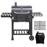 TAINO Hero XL Set BBQ Smoker GRILLWAGEN Holzkohle Grill Grillkamin Standgrill Räucherofen Abdeckhaube Grillrost G