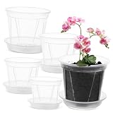 Milisten 5 STK Phalaenopsis-Topf Orchideentöpfe klare Töpfe für Pflanzen klare Pflanzentöpfe Töpfe für Blumen Gartentöpfe Blumentöpfe drinnen Untersetzer aus Kunststoff Plastik Transp
