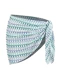 ZAFUL Sarong Coverups für Damen, Strandurlaub, Fischnetz, durchsichtig, seitlich gebunden, Badeanzug, Minirock, Blau (3), Einheitsgröß