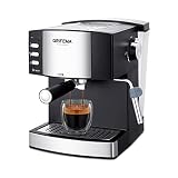 GRIFEMA GC3002 Kaffeevollautomat mit Latte go Milchsystem für Cappuccino, Coffee Machine mit Mahlwerk, 2-Tassen-Funktion, 1,6 Liter Wassertank, Schw