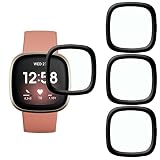 KELOLIN [4 Stück] Schutzfolie für Fitbit Versa 3, 3D Gebogene Kanten, Kratzfest, HD Ultra Bruchsicherer Flexibler Displayschutzfolie kompatibel mit Fitbit Versa 3