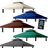 freigarten.de Ersatzdach für Pavillon 3x3 Meter Wasserdicht Material: Panama PCV Soft 370g/m² extra stark Modell 1 (Anthrazit)