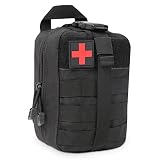 BITUOR Taktische Taschen MOLLE, EMT Kleine Pouch, wasserdichte Molle Tasche, Tactical Pouch Bag, Rip-Away Pouches, Militär Kompakt Gürteltasche für Outdoor, Camping, Reisen, Abenteuer (Schwarz)