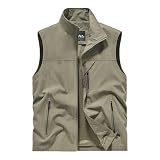Outdoor Weste Herren Anglerweste mit Viele Taschen Utility Weste Softshell Jacke Funktionsjacke Freizeitjacke Leicht Schnelltrocknend Multifunktional für Jagd Angeln Camping Sport G1