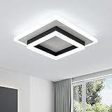 LED Deckenleuchte 30W 3250LM Deckenlampe Schwarze, Modern Design Deckenlampe Eckig Flach Schlafzimmerlampe Esstischlampe Bürolampe Flurlampe Deckenleuchte LED Kaltesweiß 6500