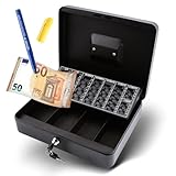 Olympia 6031 CB 770 Plus Geldkassette | Geldkasse abschließbar mit Schlüssel | Handkasse mit Münzzählbrett | Kasse für Bargeld | Geld Kassette aus Stahl | Inkl. GENIE Falschgeldprü