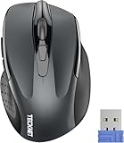 TECKNET Kabellose Maus, 2.4G Optische Funkmaus mit USB Empfänger, 2600 DPI, 24 Monate Akkulaufzei, Ergonomisches Design Wireless Mouse Kompatibel mit Laptop, PC, MacBook, Office Home, G
