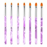 Hanyousheng 7 Stück UV Gel Pinsel Gelnägel für Nägel, UV-Gel, Acryl,Nagel pinsel, Nagelgel Pinsel,Pinselset Teilig für N