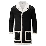 Einreihige Mäntel für Herren, Fleecejacke, langes Revers, thermisch gepolstert, dicker Fleecemantel, bequem, Lounge-Outwear, warme Herrenjacken, smart, lässig, Winteroberbekleidung, dicke Mäntel fü