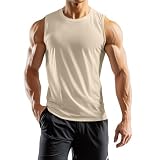 Trägershirt Herren Tshirt Weiß Sportshirt Kurzarm Activewear Für Y2K Top T-Shirt Österreich Leinen Hautfarbenes Unterhemd T Shirt Weiss Baumwolle Sommer (3-Beige,XXL)