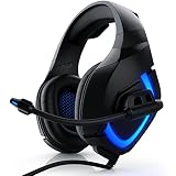CSL - Gaming Headset für PC Xbox One Xbox One S Xbox One X PS4 PS4 Pro PS5 - Klinkenanschluss 3,5mm - Klinke Kopfhörer mit Mikrofon - Headset - Für Gaming Musik C