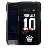 Hard Case kompatibel mit Samsung Galaxy J1 (2016) Schutzhülle schwarz Smartphone Backcover FC Bayern München Jamal Musiala FCB