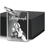 CHRISCK design Schlüsselanhänger in rechteckiger Form Dogtag aus Acryl Glas mit Fotogravur | Individuell gestaltbar mit Deinem Wunsch-Text | Tolles Geschenk für Paare Sie und I