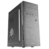 Tacens 2INITIOX, PC-Gehäuse ATX Semi-Tower, 12cm Seitenlüfter, Gebürstete Aluminiumfront, Stahl, Schw