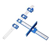 ASNOMY Locher Locator Bohrführung, Bohrhilfe Bohrführungshülse Schrank Hardware Jig Schablone, Holzbohrdübel Lineal Messwerkzeug für die Montage von Griffen- Imperial & Metrisch Bohrschab