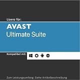 Lizenz für AVAST Ultimate Suite inkl. unbegr. VPN | 2024 | 1-10 Gerät(e) | 1-3 Jahr(e) | Vollversion | Windows bzw. MacOS/iOS/Android | Lizenzcode per Post o. E-Mail von softwareGO (10 Geräte I 2 J.)