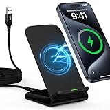 15W Wireless Charger Stand Induktive Ladestation für Samsung Galaxy S25 Ultra S24 FE S23 S22 S21 S20 Z Flip6, Google Pixel 9 Pro/8/7/6, iPhone 16/15/14 Handy Ladestation Schnelles Kabelloses Ladeg