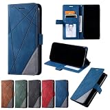 Czhwsm Schutzhülle für Sony Xperia XZ1, PU-Leder, Klapphülle mit Halterung, Kartenhalter, magnetischer Ständer, 2 x Displayschutzfolie aus gehärtetem Glas, B