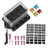 HDOYTXXM 4-12-Wege-32-V Sicherungskasten Sicherungskasten Blockschaltung Mit Negativem Bus Wasserdichter Sicherungskasten Für 12 V/24 V Automob