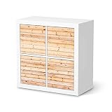 Möbelfolie selbstklebend passend für IKEA Kallax Regal 4 Türen I Möbeldeko - Möbel-Aufkleber Folie Tattoo I Wohndeko für Esszimmer und Wohnzimmer - Design: Bright Plank