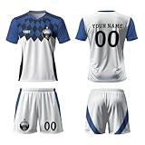 WeiaiziY HSV 25/26 Heimtrikot,Hamburg Personalisierte Trikot Set mit Eigenem Namen & Nummer,HSV Fußball Geschenk Trikot für Kinder,Herren,Jungen,100% Polyester, Atmungsak