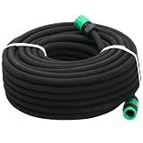 Yaheetech Perlschlauch 50m x 16mm (1/2 Zoll) Tropfschlauch Gartenbewässerung Bewässerungsschlauch mit Zubehör-Set Schw