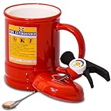 ZONSUSE Feuerlöscher Tasse Personalisiert,Kaffeebecher Porzellan,Cappuccino Tassen,3D Teetasse,Lustige Geschenke für Männer Frauen Liebhaber Freunde Kollegen Kinder Geburtstage Feiertage 400ml (B-Rot)