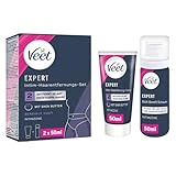 Veet Expert Intim-Haarentfernungs-Set - Enthaarungscreme für den Intimbereich inkl. Multi-Benefit-Schaum - 2 x 50