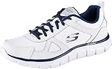 Skechers Herren Track Scloric Sneaker, White Leather Mesh Pu Navy Trim, 46 EU