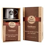 VietBeans Traditional - Schönes Kaffeegeschenk in fester Verpackung - Gemahlener Röstkaffee - 250g Kaffee und Kaffeefilter - Geschenkidee für Kaffeeliebhab