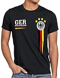 style3 Deutschland Herren T-Shirt EM 2024 Germany Fußball Europameisterschaft Trikot Spieler, Größe:M, Farbe:Schw