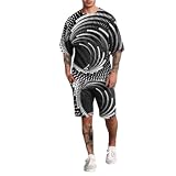 T-Shirts Für Herren Set Sommer Set Herren Streatwear Trainingsanzüge Für Herren Sportanzug Herren Cool Tshirt Set Herren Gym Shirt Herren Sport Hose Herren A-12 4XL