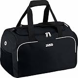 JAKO Sporttasche Herren Classico Junior Schwarz 45 x 30 x 30 cm I Kleine Sporttasche mit Innentasche, geräumigem Hauptfach mit 2 Wege-Reißverschluss & Mesh-F