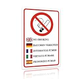 'Rauchen verboten' Schild Metall mehrsprachiges Rauchverbot Zeichen, Wandkunst Dekoration, Bar, Zimmer und Bad Plakat Dekoration (2417)…