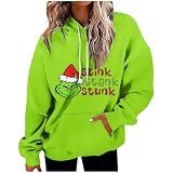 Weihnachtspullover Damen, Pullover Damen Ugly Christmas Sweater Oberteile Damen Weihnachtsoutfit Sexy Outfit Für Damen Weihnachtspullover Shop Schwarzer Hoodie Pullover (A02,3XL)