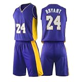yumcute Erwachsene Basketball Jersey Nr.24 Basketball Trikot Anzug ÄRmellos Sportweste Und Shorts für Herren Damen Tägliches Training Wettkämpfe Basketball Trik