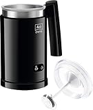 Melitta CREMIO II Milchschäumer – elektrischer Milchaufschäumer für kalte und warme Milch für z. B. Cappuccino, Latte Macchiato oder heiße Schokolade, schwarz, Größe U