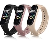 Vancle 3 Stück Armband für Xiaomi Mi Band 4 Armband/Xiaomi Mi Band 3 Armband, Silikon Original Uhrenarmbänder Classic Sport Ersatzband für Damen Herren, Schwarz+Milchtee Farbe+Rauch V