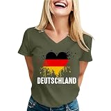 Deutschland Tshirt Damen,Wm Trikot 2026 Deutschland Damen,WM 2026 Bedrucktes Kurzärm Rundhals Tops,Sommer Oberteile T Shirt Kurzarm,Fußball Trikot,Sport T