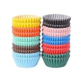 Miss Bakery's House® Mini-Muffinförmchen Standard - Ø 32 mm x 20 mm - Bunt - 500 Stück - Papier-Backförmchen - für kleine Cupcakes, Muffins,