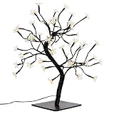 48 LED Baum mit Blüten Blütenbaum Lichterbaum warm weiß 45 cm hoch Trafo IP20 Timer Weihnachtsbeleuchtung Weihnachtsdeko Lichterdeko X