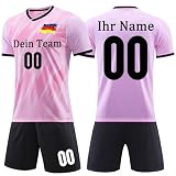OPUTWDF Trikot Mit Eigenem Namen Kinder Personalisiert Trikot Fussball Jungen Benutzerdefiniert Trikot Selber G