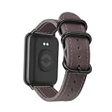 KMKJSH Armbänder für Xiaomi Mi Band 9 Pro Armband, Vintage Leder mit Verstellbarer Edelstahl Metall Schnalle für Herren Damen Ersatzarmband Kompatibel mit Xiaomi Mi Band 9 Pro Uhrenarmband (4)