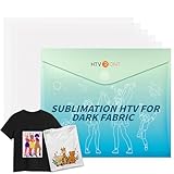 HTVRONT Sublimation HTV für Dunkle/Helle Stoffe - Glänzendes Sublimationvinyl 30.5 x 30.5cm für T-Shirts - Funktioniert Perfekt mit Sublimationspapier, Sublimationstinte (Matte 5 Sheets)