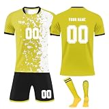 Benutzerdefiniert Trikot Kinder Personalisierte Jeder Namen Nummer Team Logo Trainingsanzug T-Shirts, Shorts, Socke, Sommer Fussball Jersey für Jungen/H
