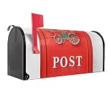banjado® Amerikanischer Briefkasten - US Mailbox/Letterbox mit Motiv Nostalgie Post 51x22x17cm - Postkasten Stahl aus Amerika – Briefkasten amerikanisch pulverb